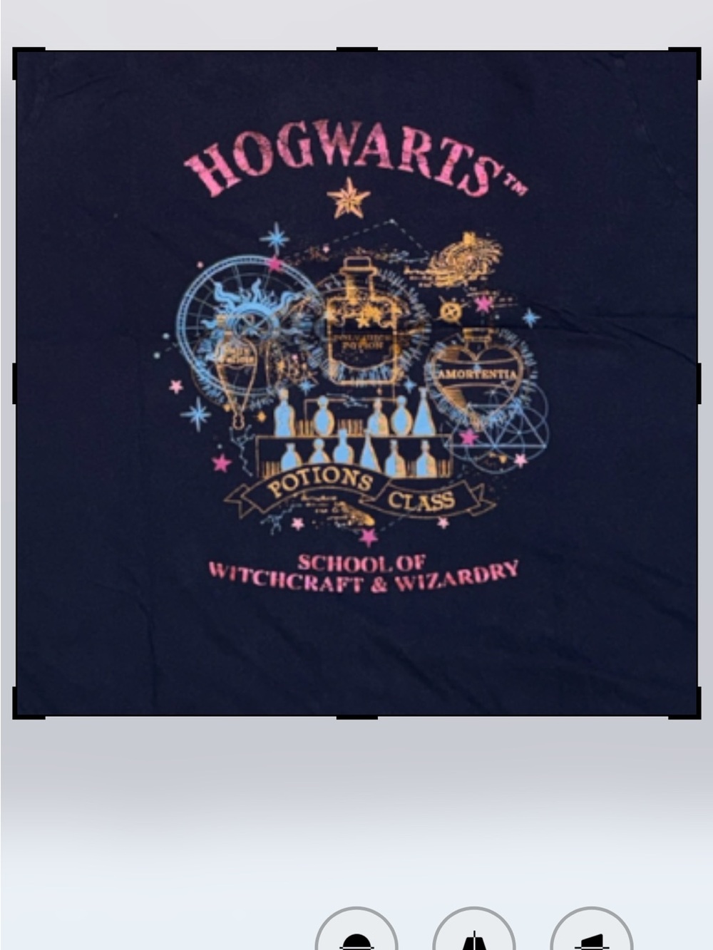 Hogwarts Navy Long Sleeve Graphic Tee Size UK 27=US XXL - Picture 3 of 9
